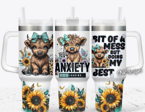 40 oz Tumbler - Anxiety Loading - B - More Crafty