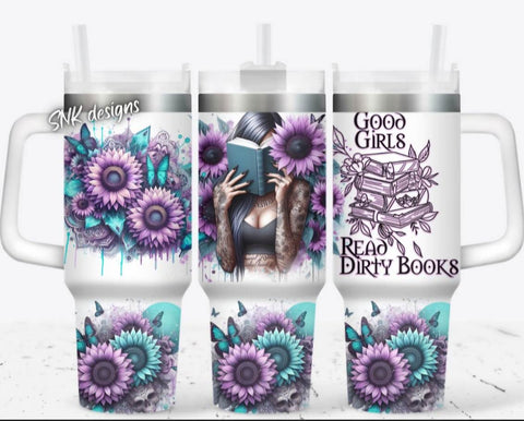 40 oz Tumbler - Good Girl Teal & Purple - B - More Crafty