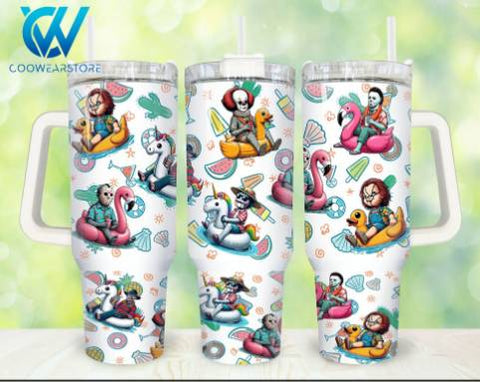 40 oz Tumbler - Horror Summer - B - More Crafty