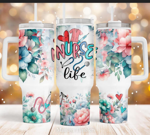 40 oz Tumbler - Nurse Life - B - More Crafty