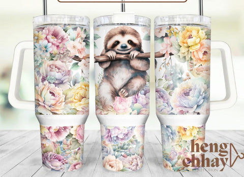 40 oz Tumbler - Sloth - B - More Crafty