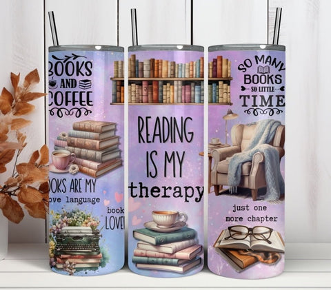 Bookish Skinny Tumbler 20 OZ - Multiple Designs - B - More Crafty