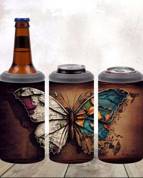 4 in 1 Can Cooler - Butterfly Map - B - More Crafty