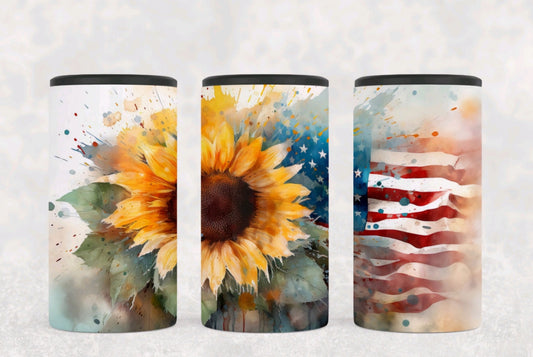 4 in 1 Can Cooler - Sunflower Flag - B - More Crafty