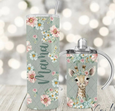 Mom - Giraffe Tumbler Set - B-More Crafty