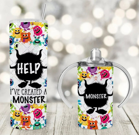 Mom - Little Monster Tumbler Set - B-More Crafty