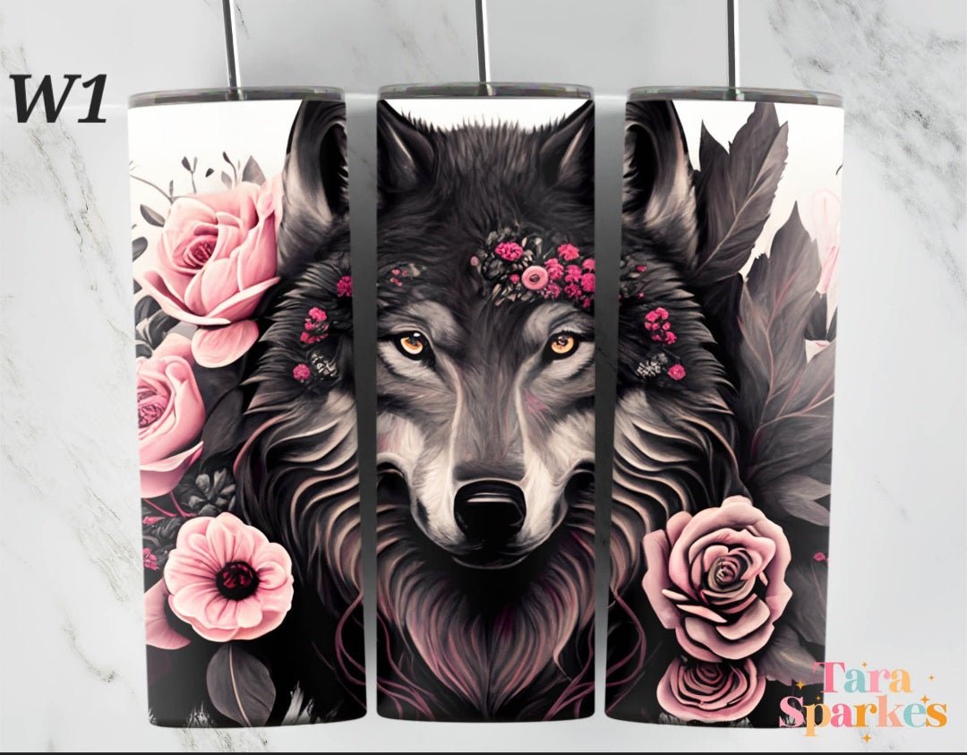 Tumbler - Wolf - 2 Designs to Choose From - B-More Crafty